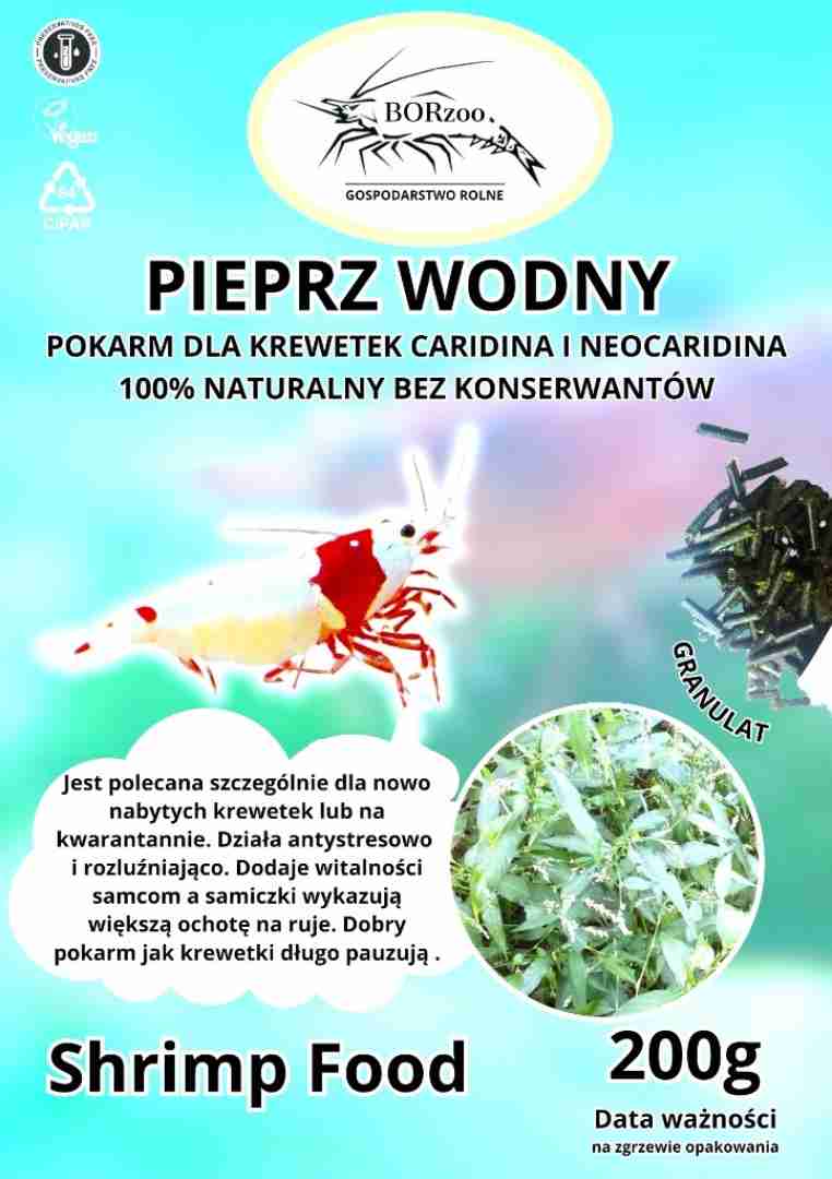 Pieprz Wodny - 200g pałeczki. Pokarmy dla krewetek - BORzoo