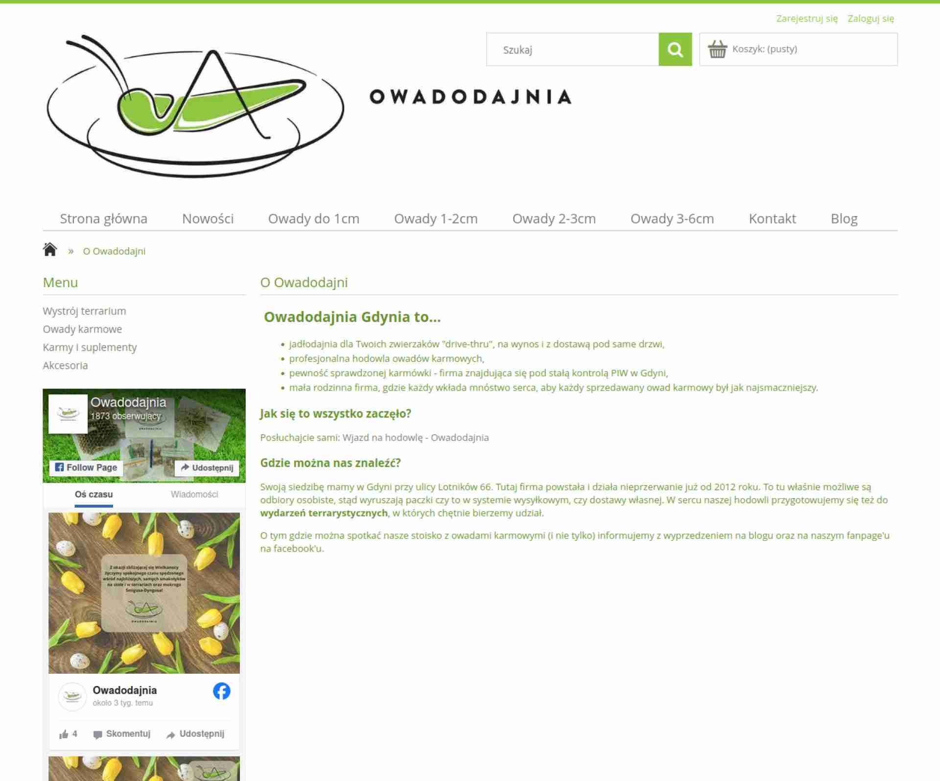 Owadodajnia - hodowla owadów karmowych